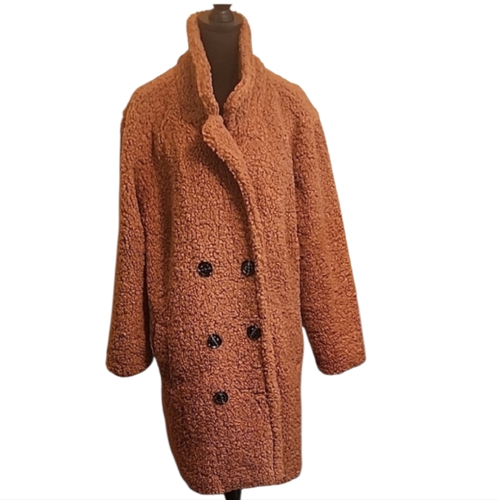 Ashley Stewart Brown Teddy Coat Size 18/20 Plus Size